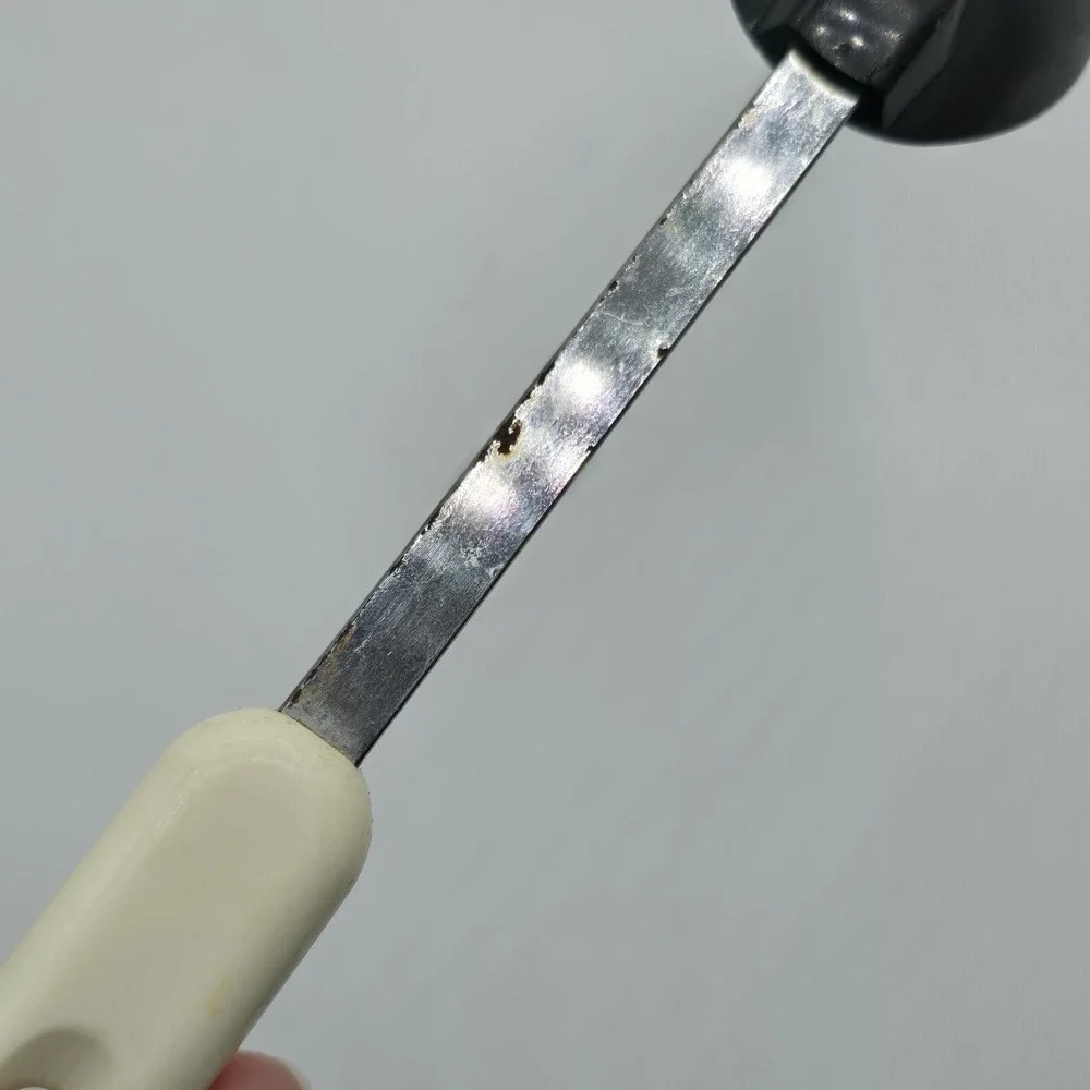 Vintage Bonny USA Solid Serving Spoon‎ Nylon Plastic Black w/White Handle